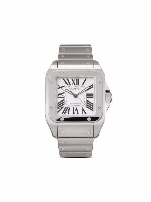 Наручные часы Santos XL pre-owned 2021-го года Cartier. Цвет: белый