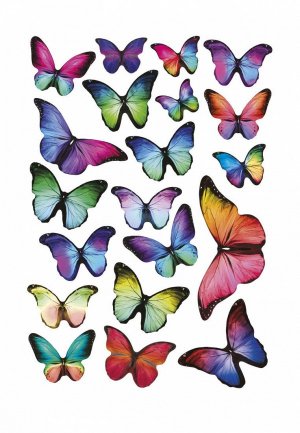 Наклейка декоративная Decoretto Цветные бабочки. Цвет: разноцветный