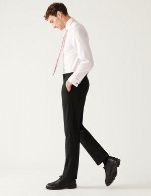 Эластичные костюмные брюки стандартного кроя , черный Marks & Spencer