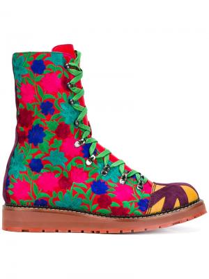 Сапоги со шнуровкой и вышивкой Vivienne Westwood. Цвет: многоцветный