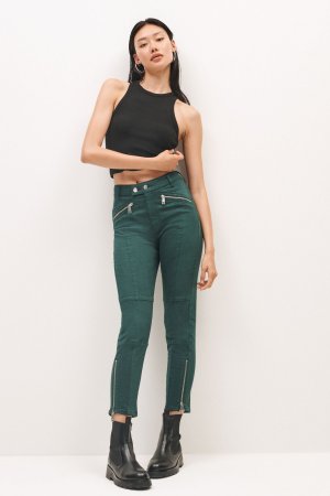 Байкерские джинсы скинни с высокой талией Own, зеленый Next