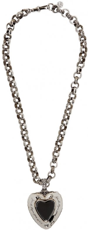 Silver Dove & Heart Pendant Necklace Alexander McQueen. Цвет: 1050 0446 black
