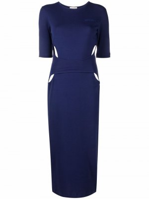Платье с вышитым логотипом Nina Ricci. Цвет: синий