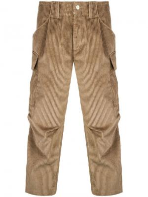 Вельветовые брюки карго Lc23. Цвет: коричневый
