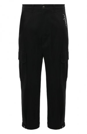 Хлопковые брюки-карго Moschino. Цвет: чёрный