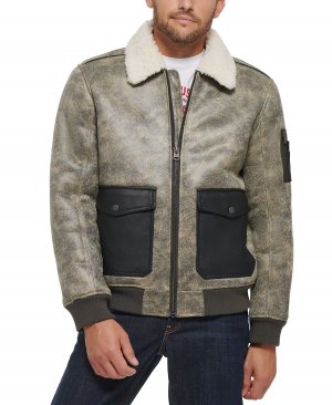 Мужская куртка-бомбер из искусственной овчины Levi's, серый Levi's