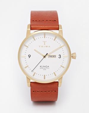 Часы с кожаным ремешком Klinga Triwa. Цвет: коричневый