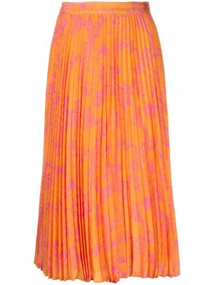 Плиссированная юбка миди Jeana Tanya Taylor. Цвет: оранжевый