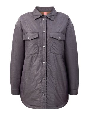Утепленная куртка-рубашка с накладными карманами NAUMI. Цвет: серый