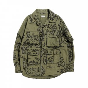 Куртка-рубашка Explorer Оливковый с цветочным принтом Engineered Garments