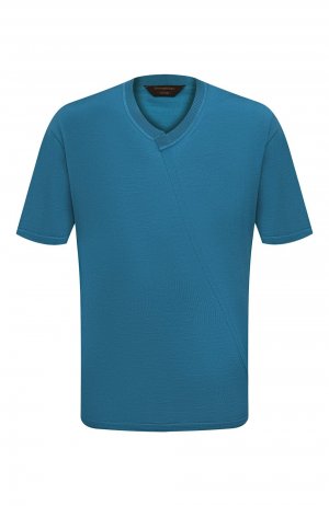 Шерстяная футболка Zegna Couture. Цвет: синий