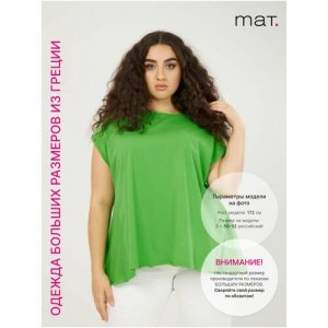 Блуза , повседневный стиль, свободный силуэт, короткий рукав, без карманов, однотонная, размер S, зеленый MAT fashion. Цвет: зеленый