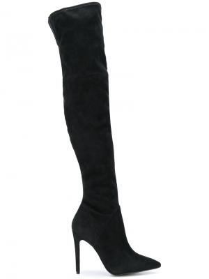 Ботфорты на каблуке с заостренным носком Kendall+Kylie. Цвет: чёрный