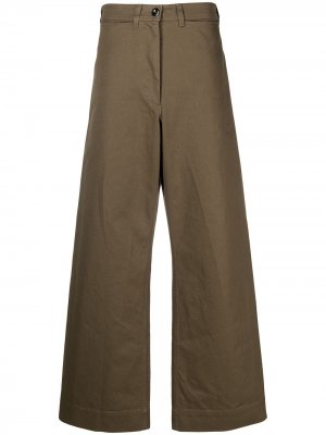 Широкие брюки с завышенной талией Margaret Howell. Цвет: зеленый
