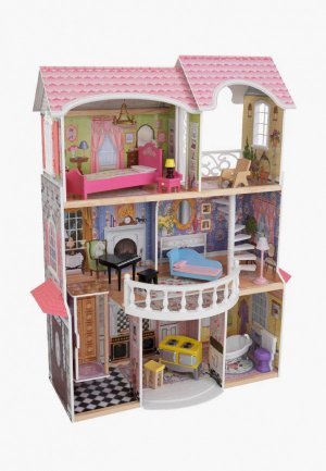 Дом для куклы KidKraft Магнолия, с мебелью 13 предметов в наборе, свет, звук, кукол 30 см. Цвет: разноцветный