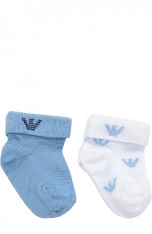 Набор из двух пар носков Giorgio Armani. Цвет: голубой