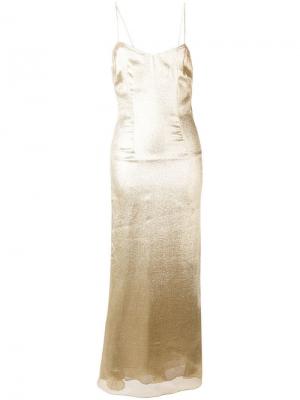 Длинное платье с блестящей отделкой De La Vali