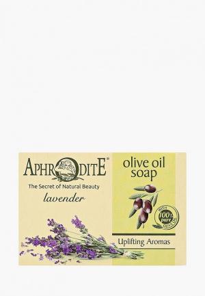 Мыло Aphrodite оливковое, с лавандой, 100 г. Цвет: зеленый