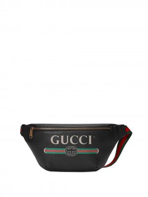 Поясная сумка с логотипом Gucci. Цвет: черный