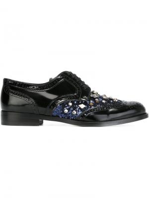 Декорированные туфли-броги Dolce & Gabbana. Цвет: чёрный