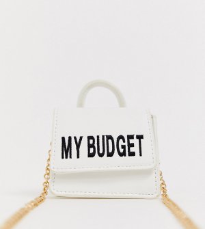 Эксклюзивная маленькая сумка через плечо с надписью my budget -Белый Skinnydip