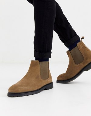 Серо-коричневые ботинки челси -Бежевый Burton Menswear