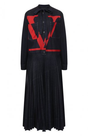 Джинсовое платье Valentino. Цвет: темно-синий