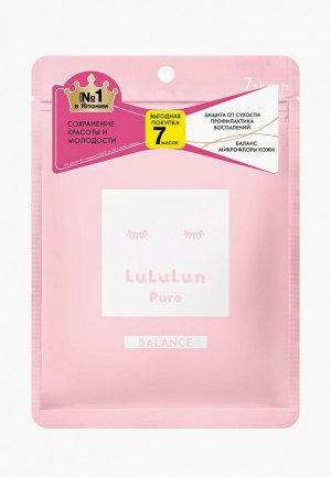 Тканевая маска для лица LuLuLun Увлажнение и Баланс кожи Face Mask Pure Balance Pink 7