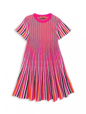 Жаккардовое трикотажное платье для девочки , розовый Missoni
