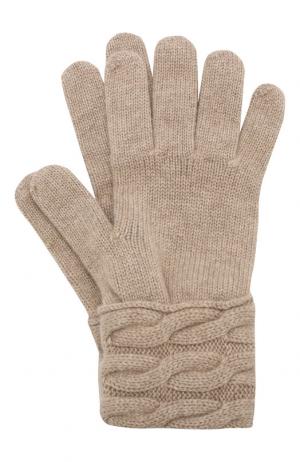 Вязаные перчатки из кашемира Kashja` Cashmere. Цвет: светло-бежевый