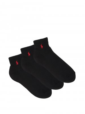 Комплект из трех носков с вышитым логотипом. , черный Polo Ralph Lauren