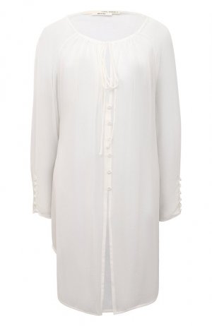 Блузка из хлопка и шелка Isabel Benenato. Цвет: кремовый