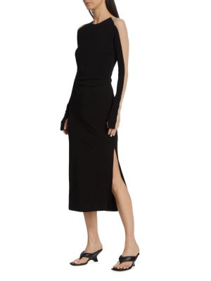 Платье миди с боковым разрезом , черный Helmut Lang