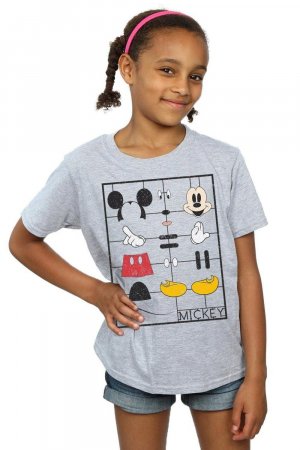 Хлопковая футболка с Микки Маусом «Конструктор», серый Disney