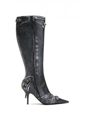 Черные серые женские кожаные ботинки Balenciaga