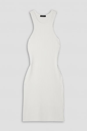 Мини-платье из эластичного хлопкового джерси в рубчик , цвет Off-white The Range