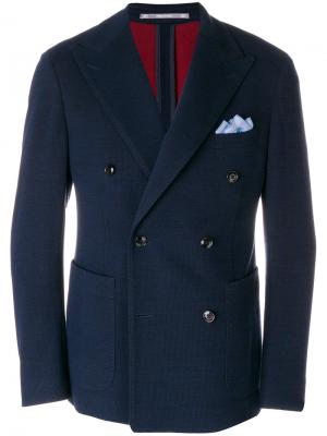 Двубортный пиджак Cantarelli. Цвет: синий