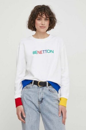 Хлопковая толстовка United Colors of Benetton, белый Benetton