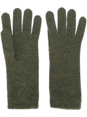Кашемировые перчатки Pringle Of Scotland. Цвет: зелёный