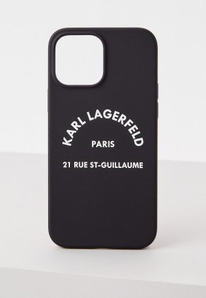 Чехол для iPhone Karl Lagerfeld 13 Pro Max, Liquid silicone RSG logo Black. Цвет: черный