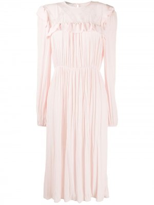 Расклешенное платье с кружевом Philosophy Di Lorenzo Serafini. Цвет: розовый