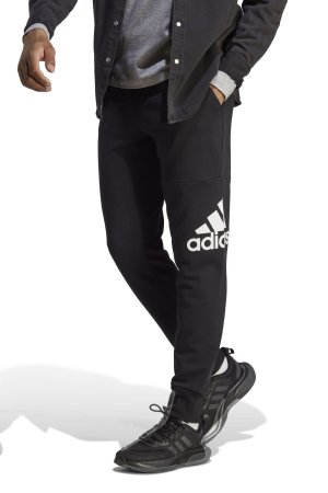 Махровые джоггеры Sportswear Essentials с зауженными штанинами, черный Adidas