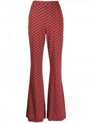 Расклешенные брюки с абстрактным узором DVF Diane von Furstenberg. Цвет: красный