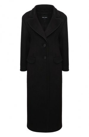 Шерстяное пальто Giorgio Armani. Цвет: чёрный