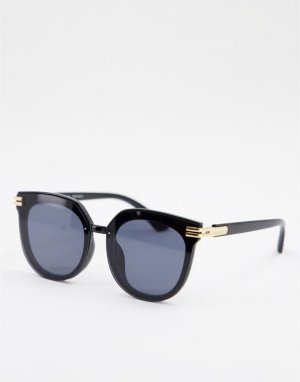 Большие солнцезащитные очки с золотистыми элементами -Черный цвет AJ Morgan
