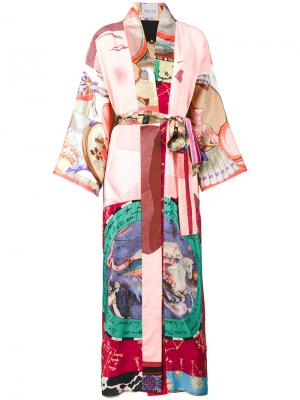 Длинное пальто-кимоно с узорами Rianna + Nina. Цвет: многоцветный