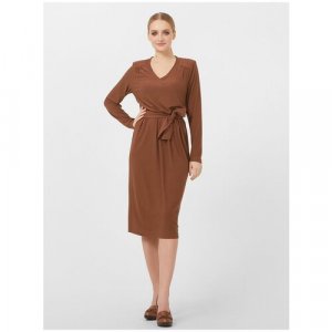 Платье , размер 50, коричневый Lo. Цвет: коричневый