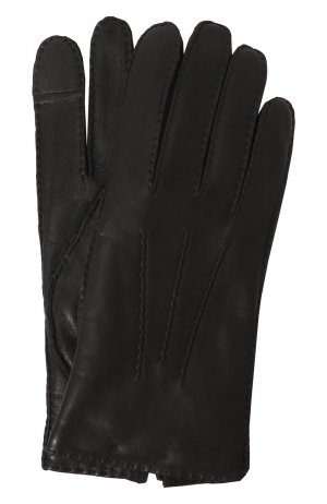 Кожаные перчатки Arthur Agnelle. Цвет: чёрный
