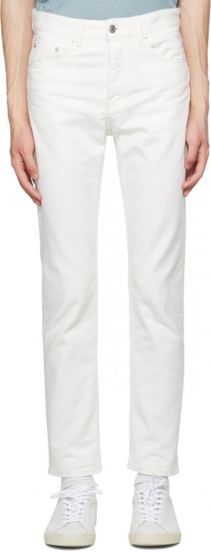 Белые зауженные джинсы Maison Kitsuné