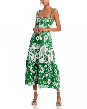 Хлопковое платье миди Forest Soul , цвет Green FARM Rio